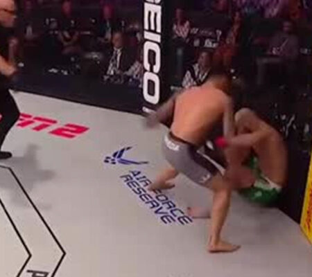 «Проверка на прочность»: Непобежденный проспект UFC лишается нуля поражений, пропустив нокаут в прыжке от соперника с серией неудач