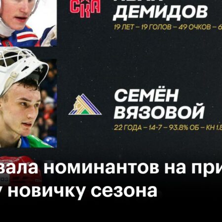 Объявлены номинанты на приз лучшему новичку КХЛ – имени Алексея Черепанова