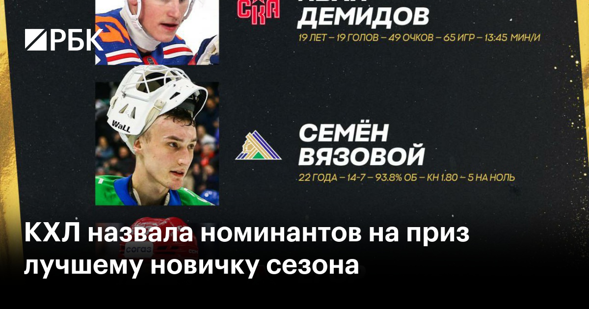 Preview Объявлены номинанты на приз лучшему новичку КХЛ – имени Алексея Черепанова