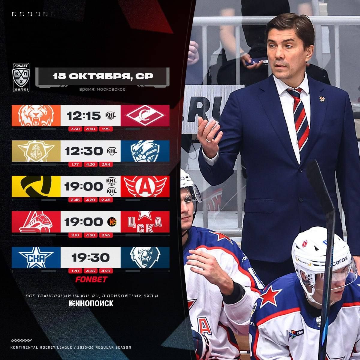 Preview День Х в КХЛ: Предматчевый анализ ключевых противостояний 16 октября