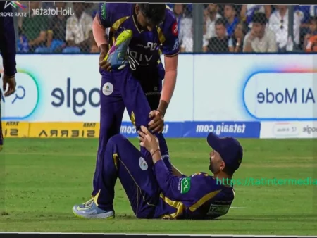 Аджникья Рахане покидает поле из-за травмы в матче IPL 2026 против MI