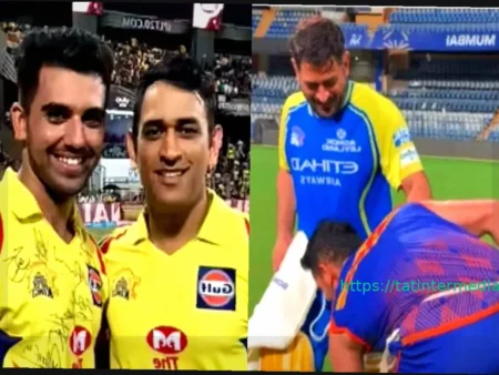 Дипак Чахар почтительно поприветствовал МС Дони перед матчем MI против CSK в IPL 2026